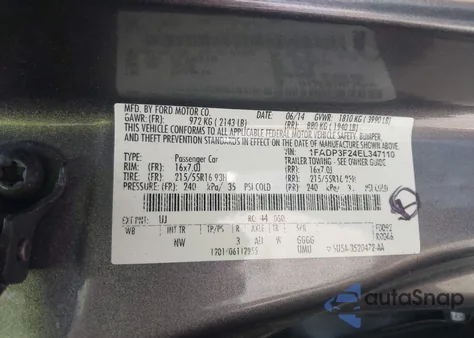 2014 Ford Focus Se z USA, uszkodzony, nr VIN 1FADP3F24EL347110